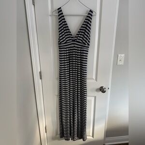Eight Sixty Navy and Gray Striped Dress